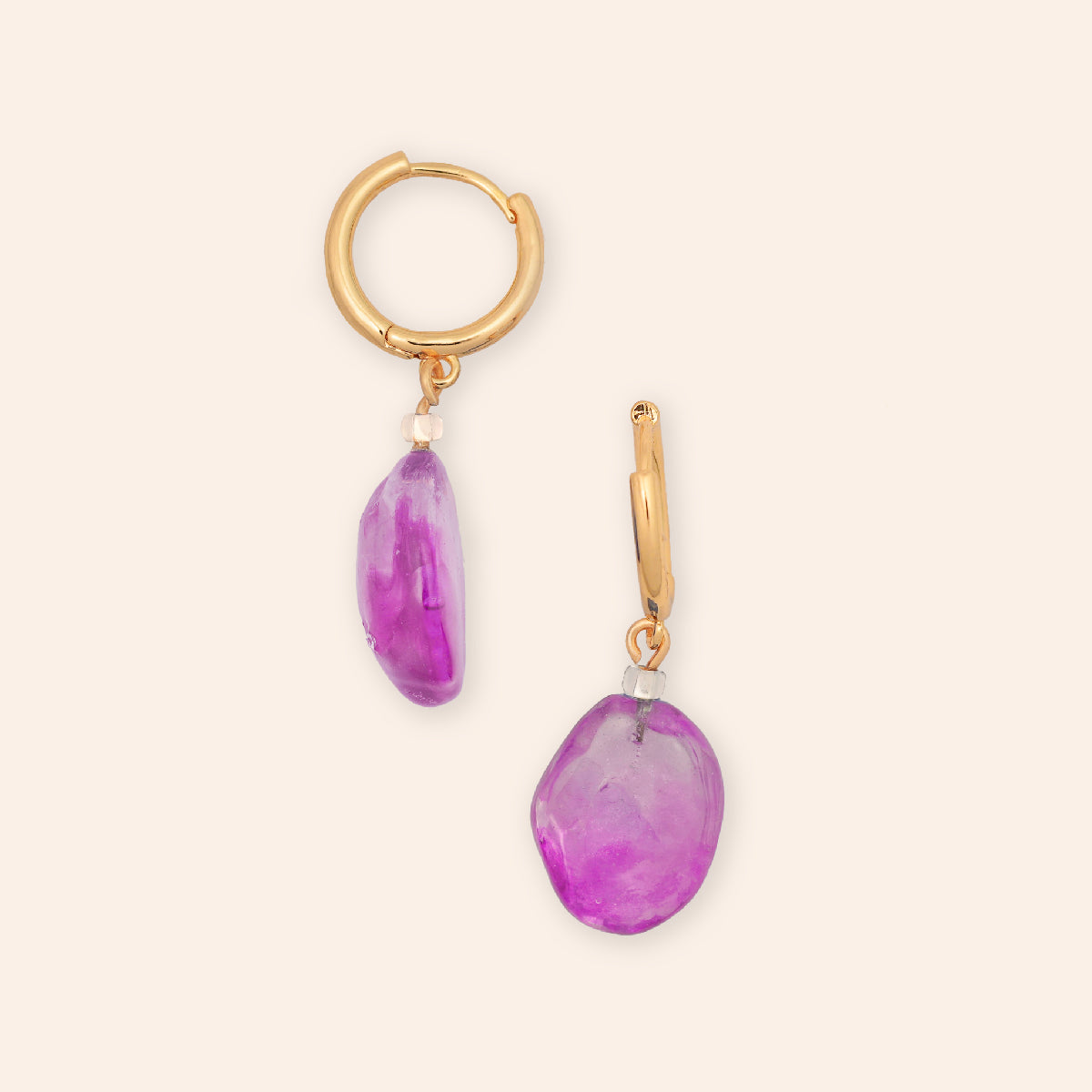 kismo stardust cosmic pink rose quartz drop earrings side view dangle earrings