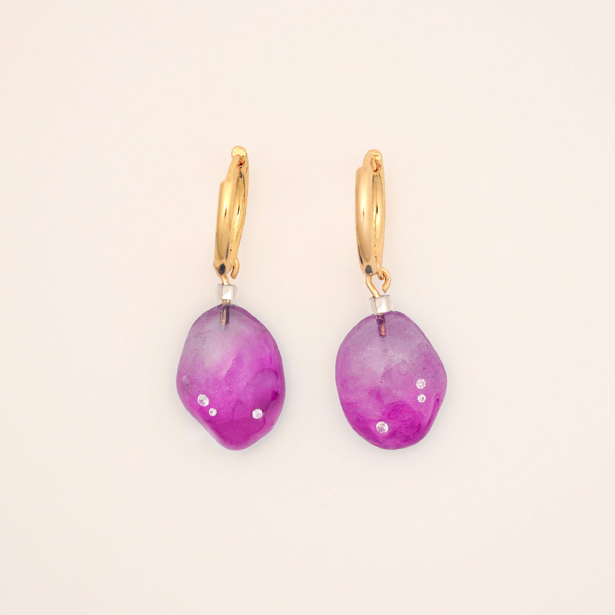 kismo stardust cosmic pink drop earrings rose quartz 3 moissanites per earring