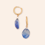 kismo stardust sapphire blue aquamarine drop earrings side view dangle earrings