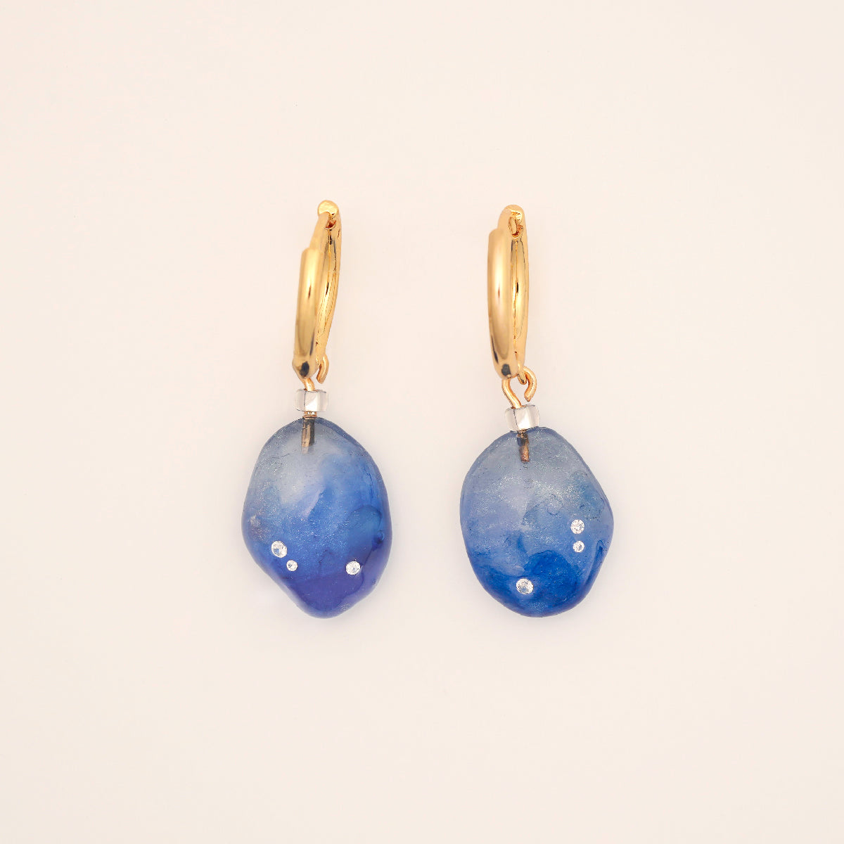 kismo stardust sapphire blue drop earrings aquamarine 3 moissanites per earring